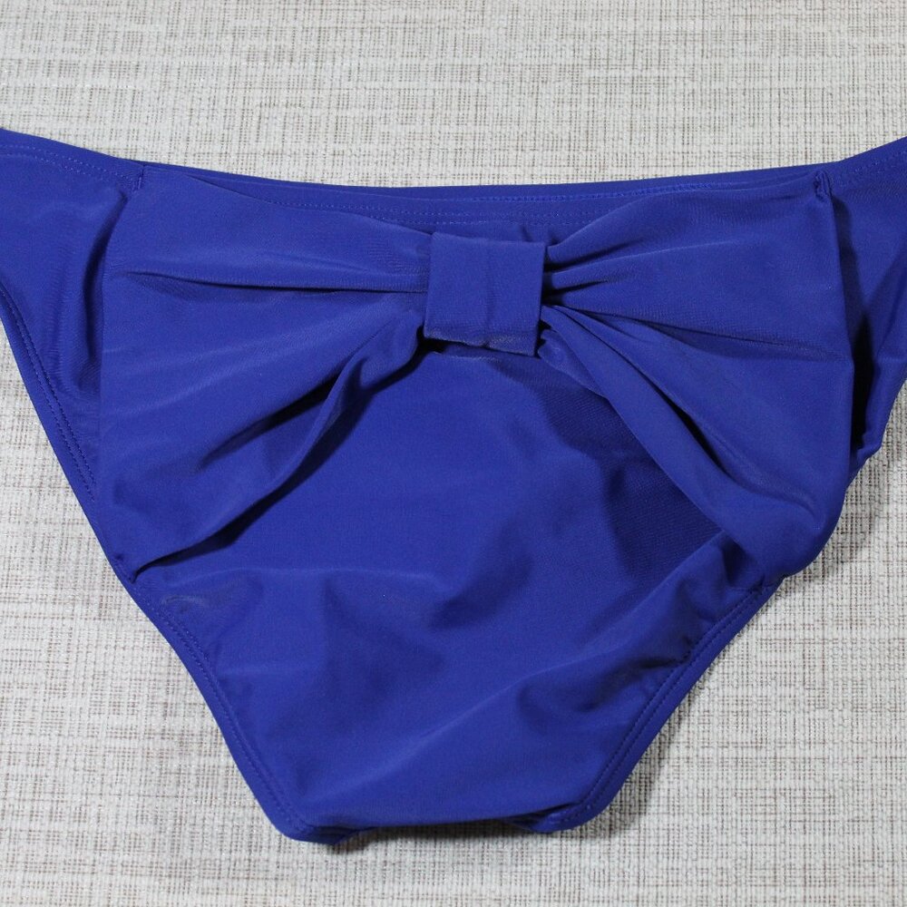 NWOT Lauren James Size L Blue Bikini Bottom with Bow on Back